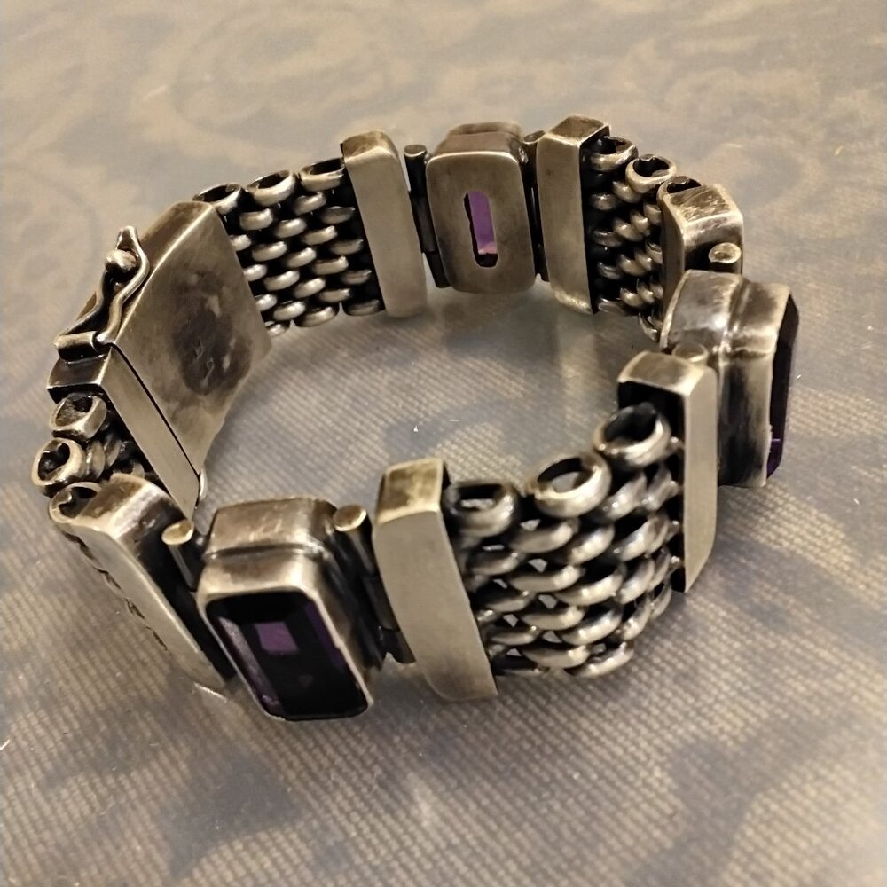Vintage Heavy Sterling Silver Bracelet - Picture 14 of 14